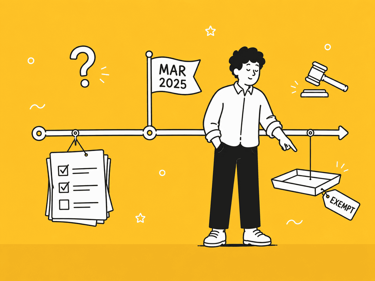 Timeline illustration of the March 2025 FinCEN BOI rule change exempting US-formed LLCs
