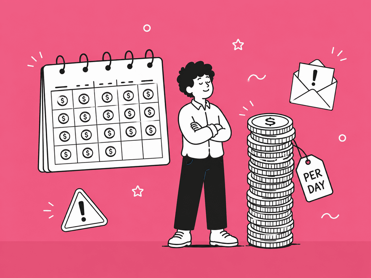 Illustration of daily civil penalties for missing the FinCEN BOI report filing deadline