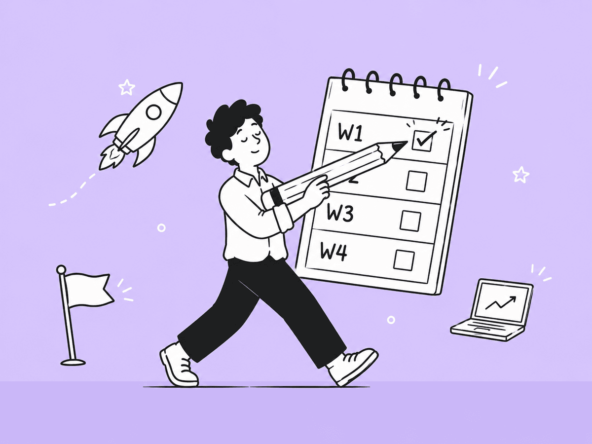 Illustration of a 30-day plan to start your first online business in Sri Lanka