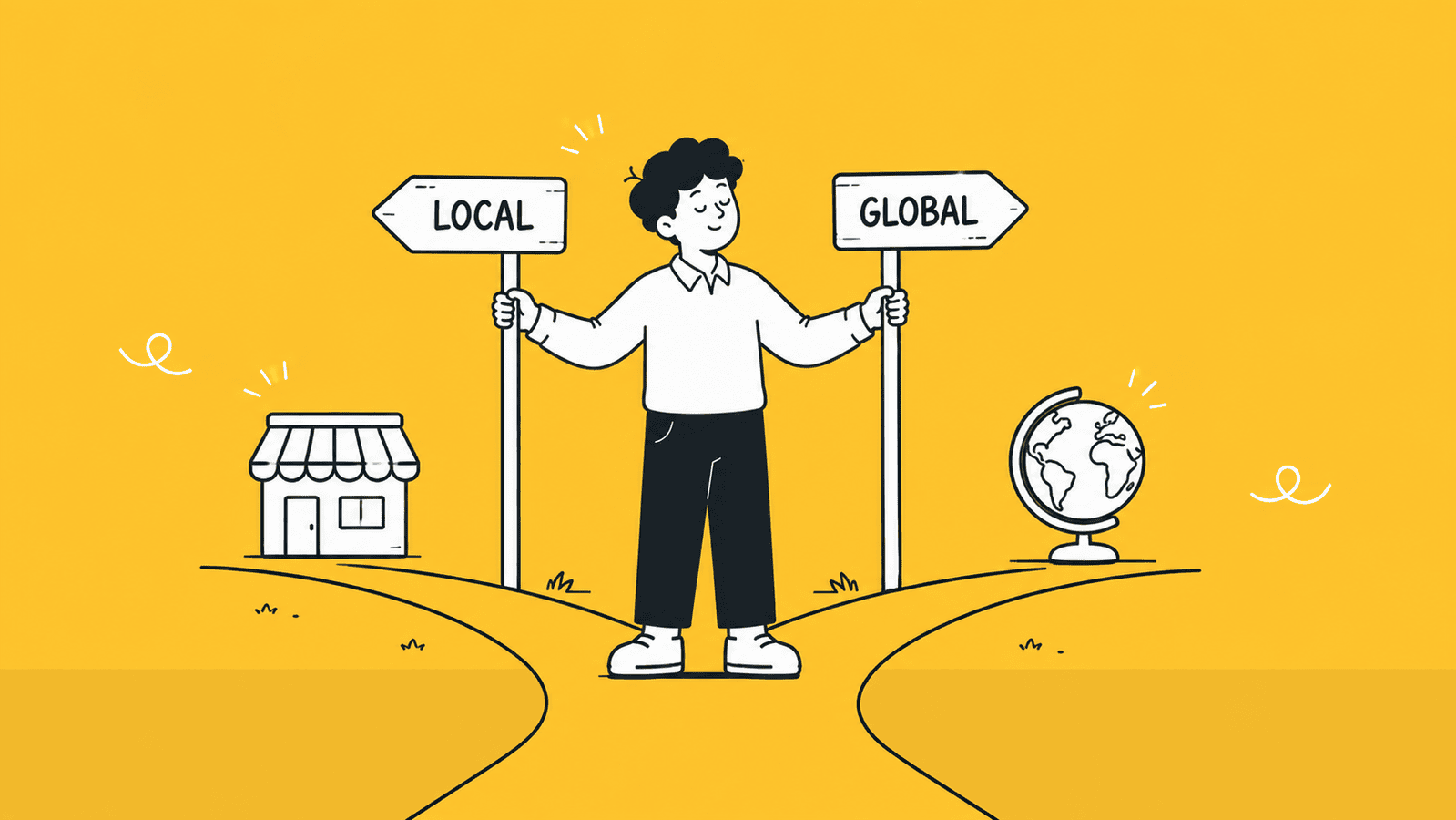 Illustration of a Sri Lankan business owner choosing between a local payment gateway and an international gateway