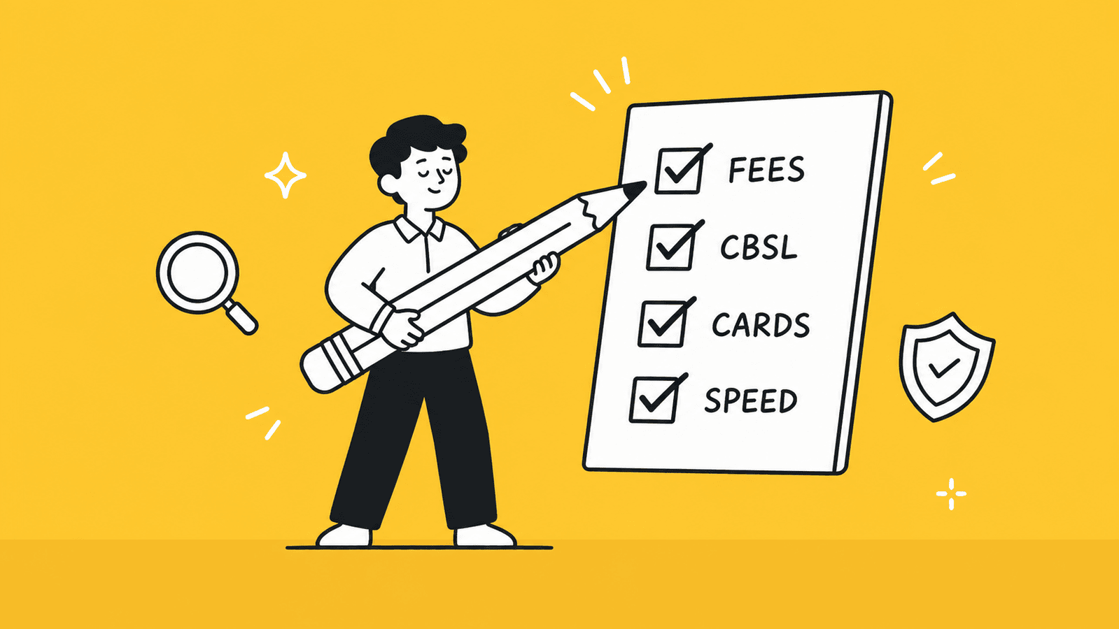 Illustration of a checklist for choosing the right payment gateway in Sri Lanka including fees and CBSL compliance