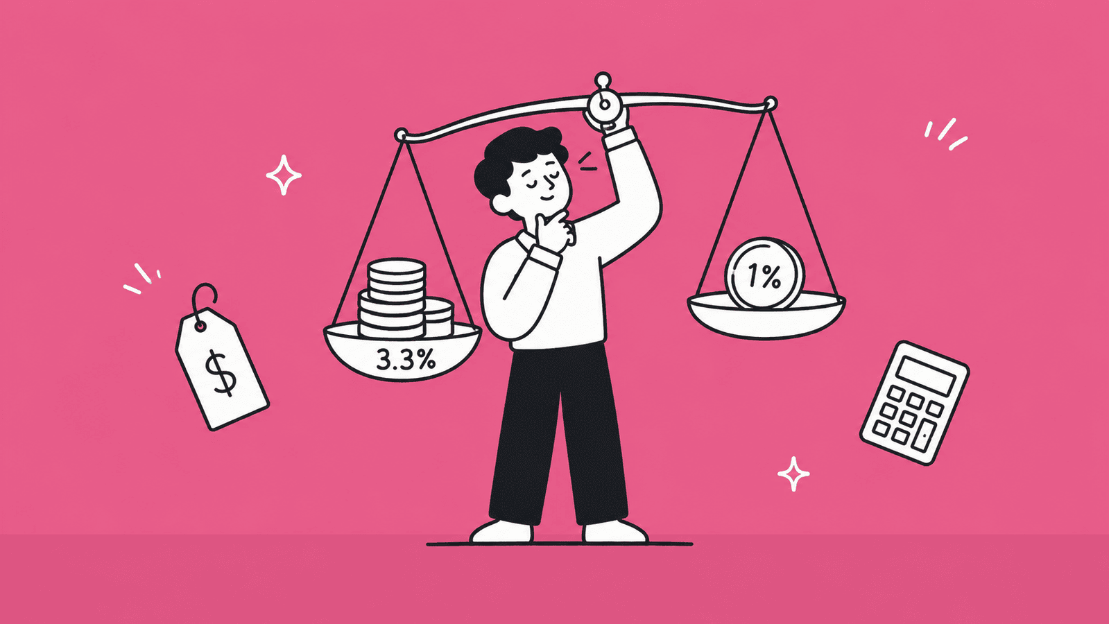 Illustration comparing payment gateway transaction fees in Sri Lanka on a balance scale