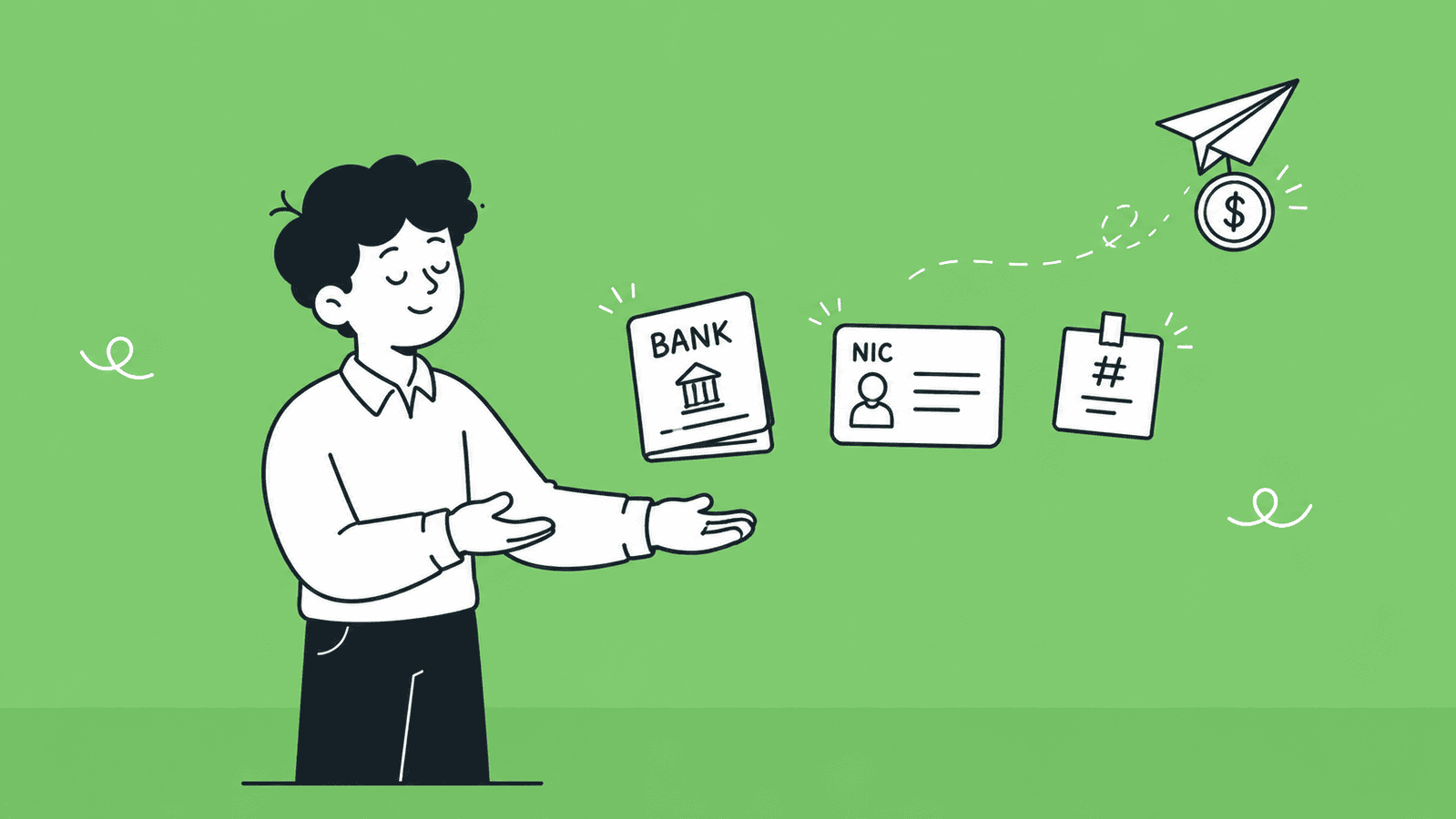 Requirements to receive international payments in Sri Lanka including a verified bank account and NIC for KYC