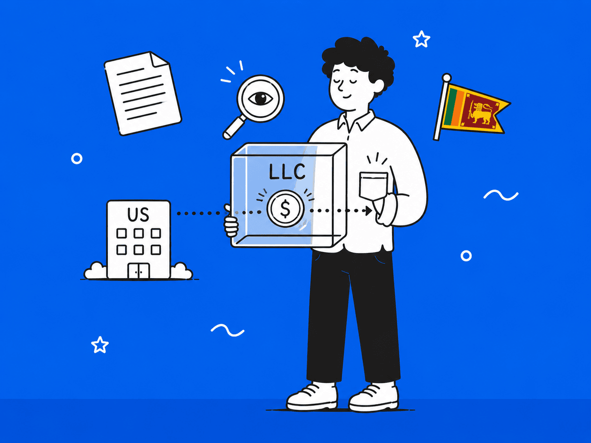 Illustration of how the IRS treats a foreign-owned single-member US LLC as a disregarded entity for a Sri Lankan owner