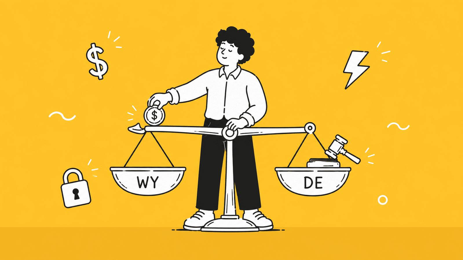 Side-by-side comparison of Wyoming vs Delaware LLC costs, taxes, privacy and legal protection
